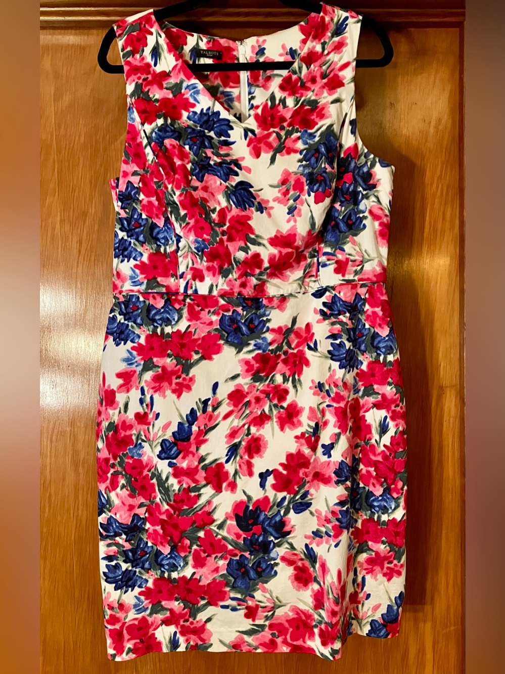 Talbots Pink & Blue Floral Sheath Dress